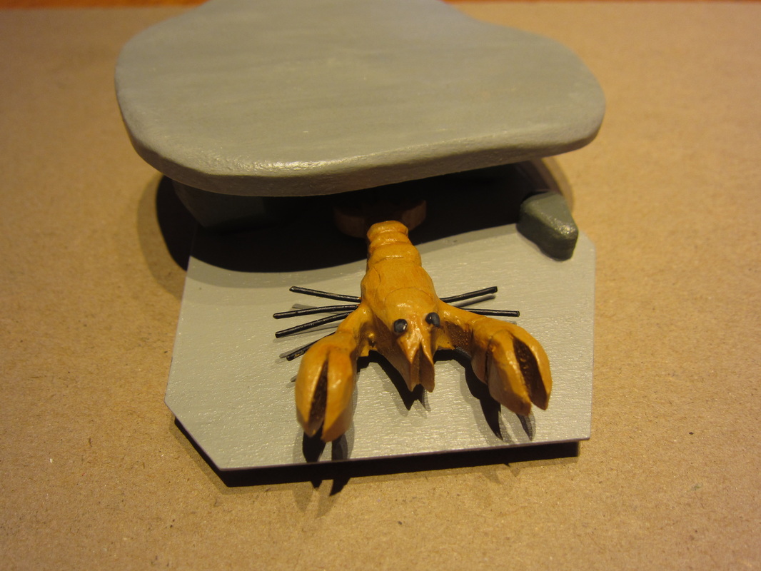 automata crayfish wooden